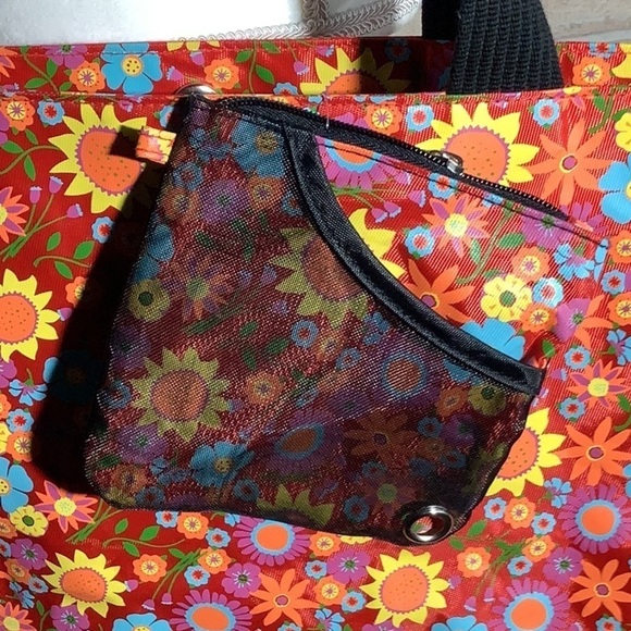 Falls Creek NEW - colorful bold vibrant sturdy nylon shopping buddy w/ pouches - Picture 2 of 6